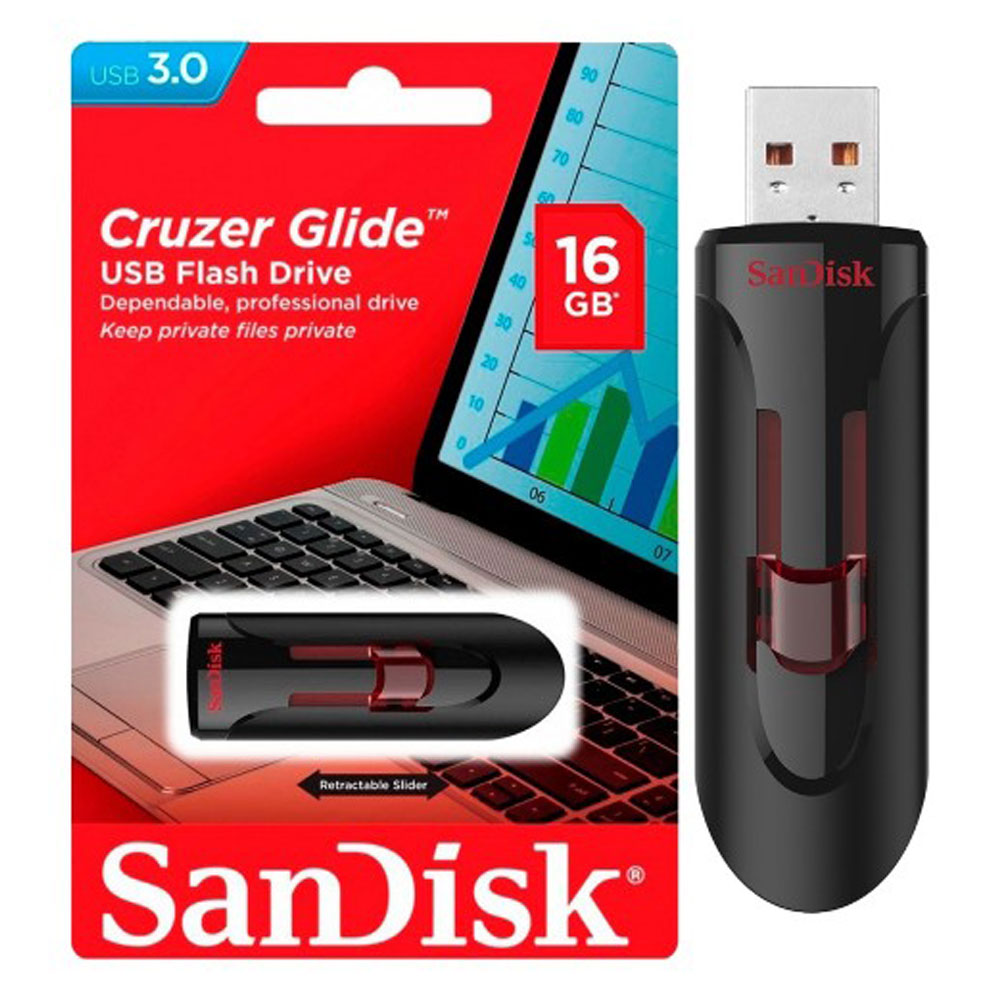 SanDisk 16 GB USB 3.0 Cruzer Glide FLASH DRIVE (16GB)